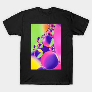 Colorful close up of oil drops in water T-Shirt